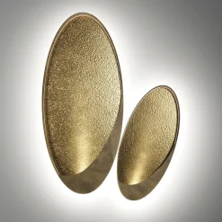 Two-Petal Gold Iron Wall Light Fixture