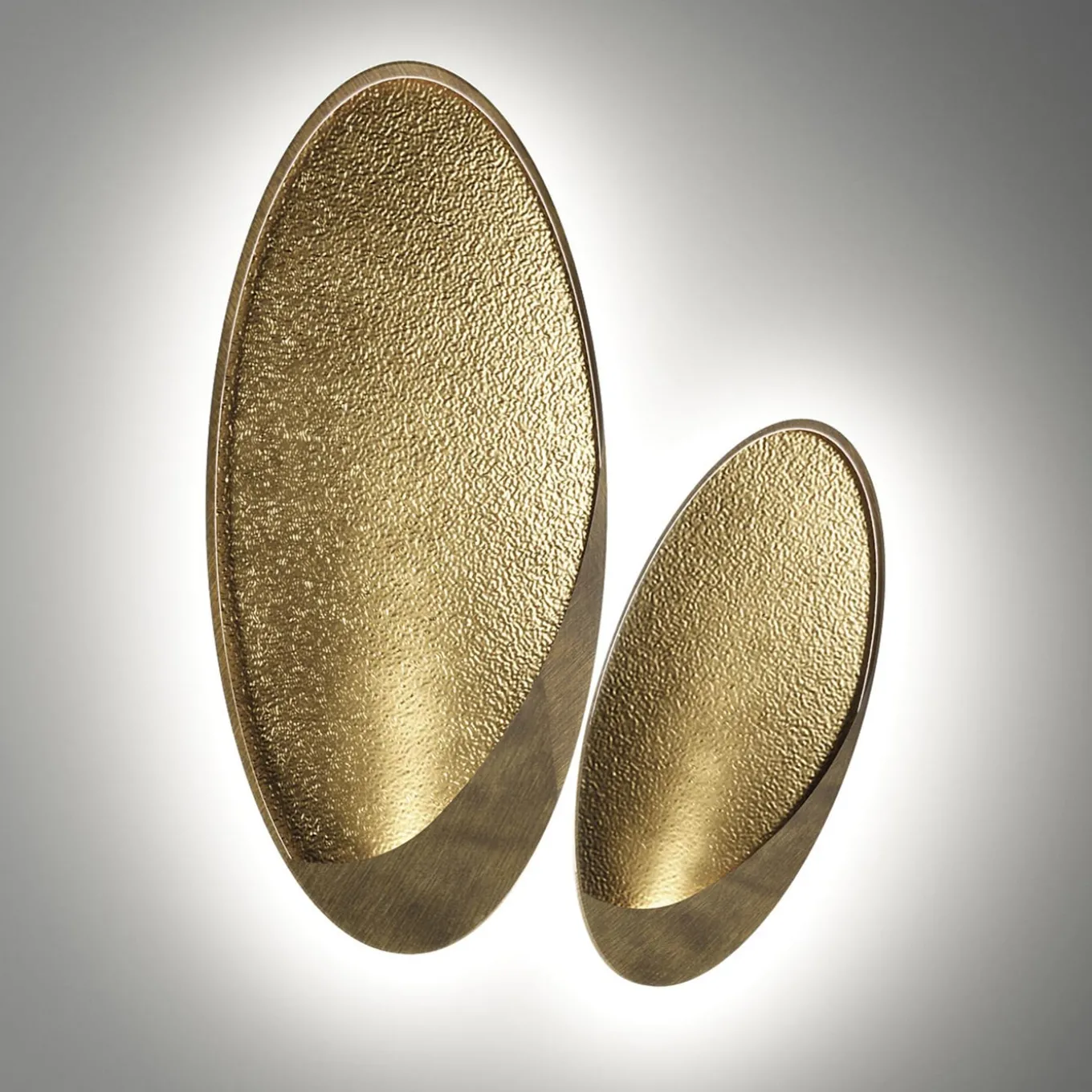 Two-Petal Gold Iron Wall Light Fixture