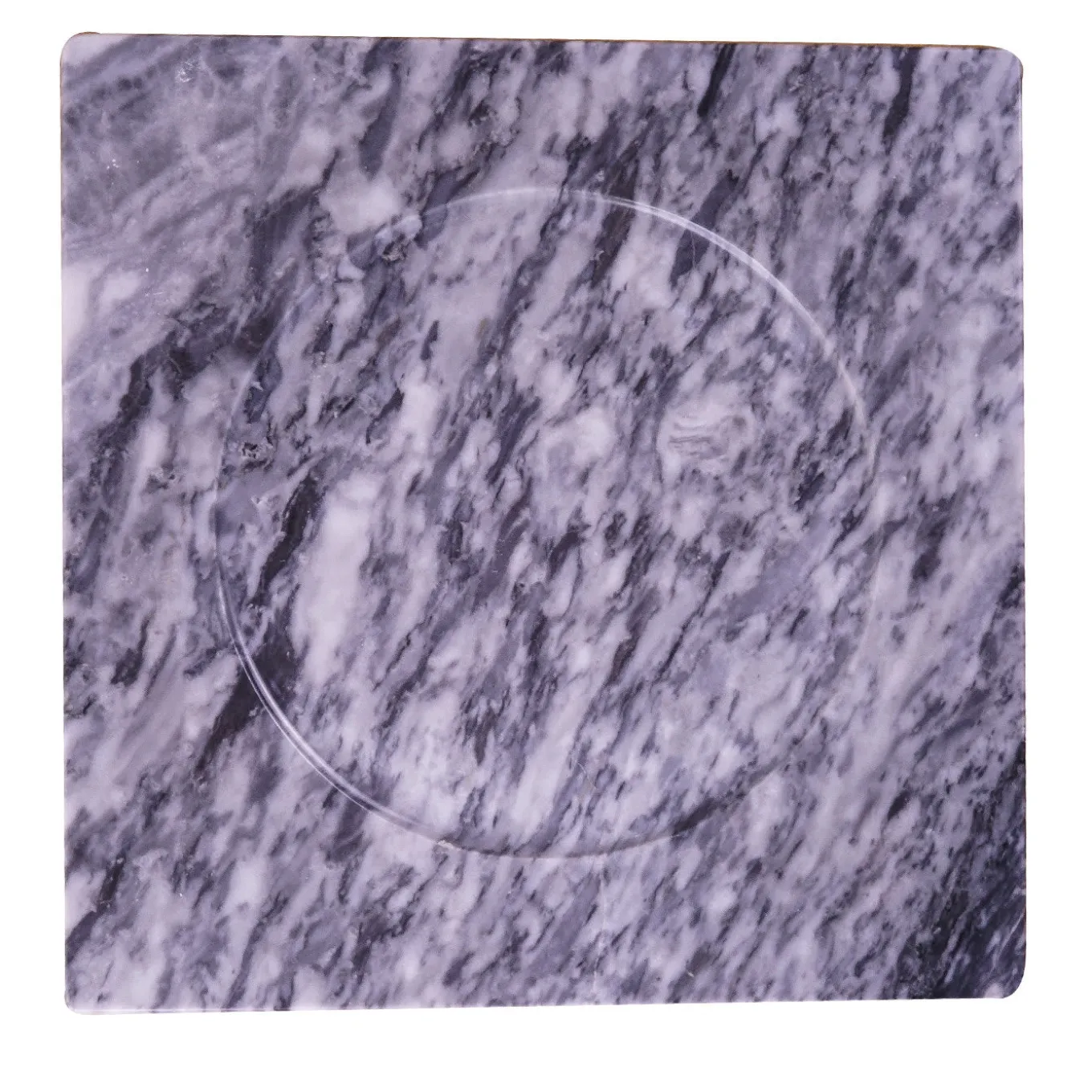 Ulisse Plate in Bardiglio Nuvolato Marble