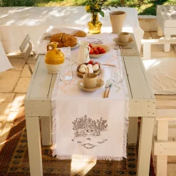 Ulivo Pugliese Fringed White Runner