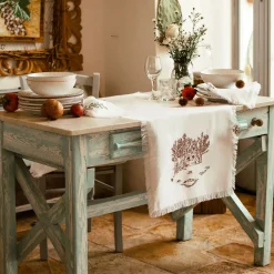 Ulivo Pugliese Fringed White Runner