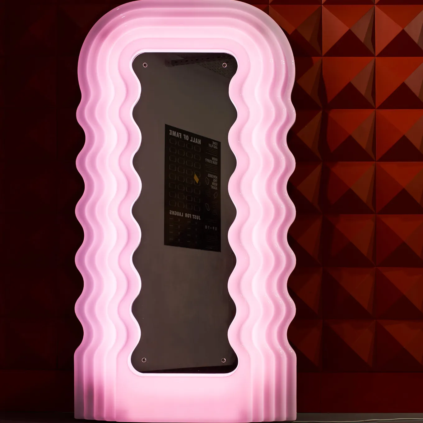 Ultrafragola Floor Mirror and Lamp by Ettore Sottsass