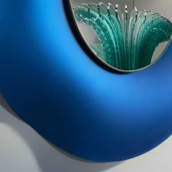 Undulate Satin Blue Wall Mirror