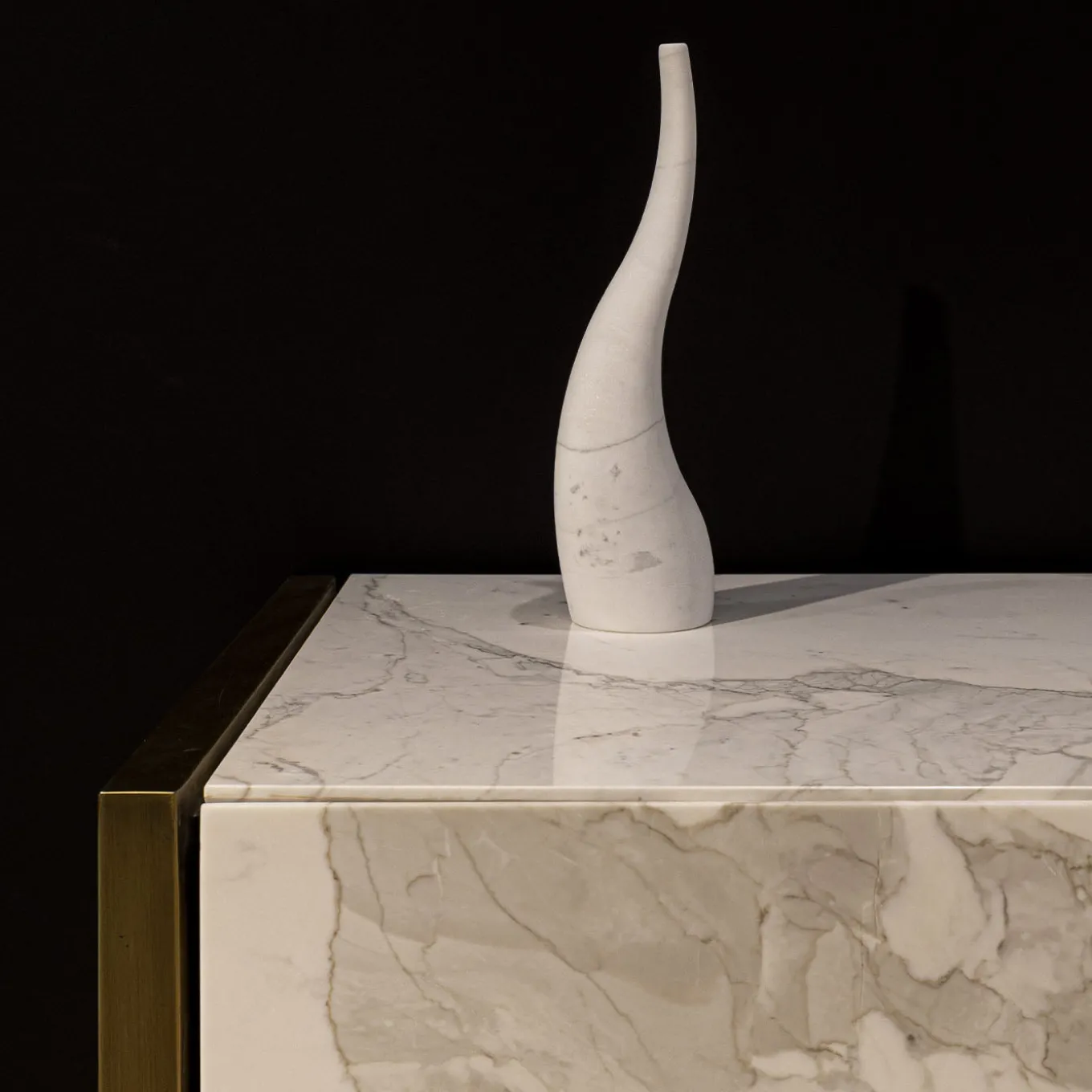 Undulating Travertine Decorative Sculpture