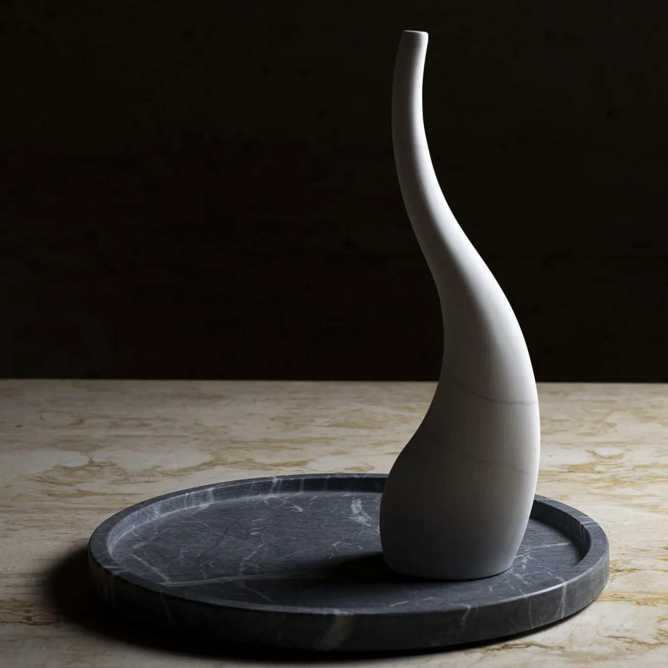 Undulating Travertine Decorative Sculpture