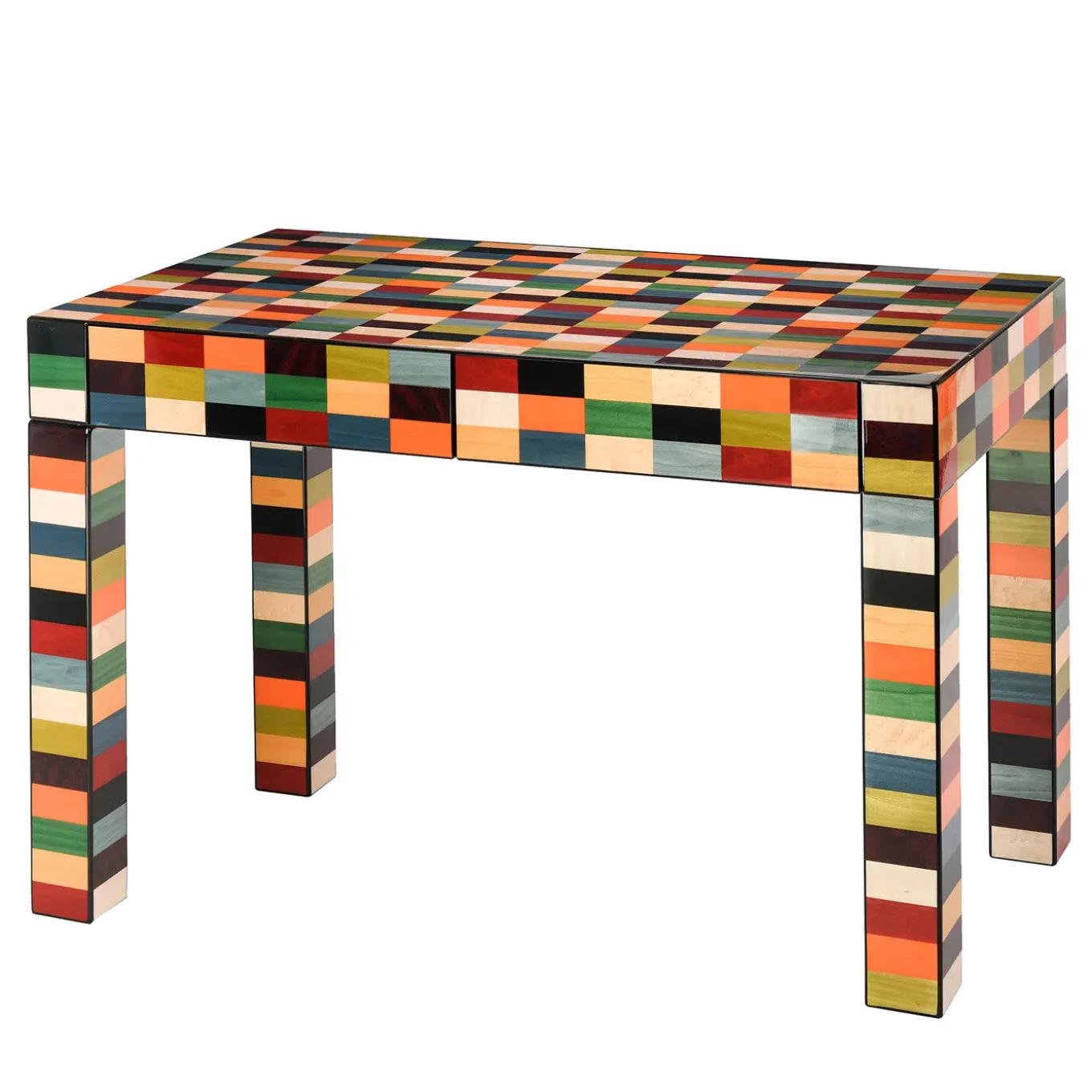 Unique Modern Colorful Wood Venezia Rialto Writing Desk With Drawers