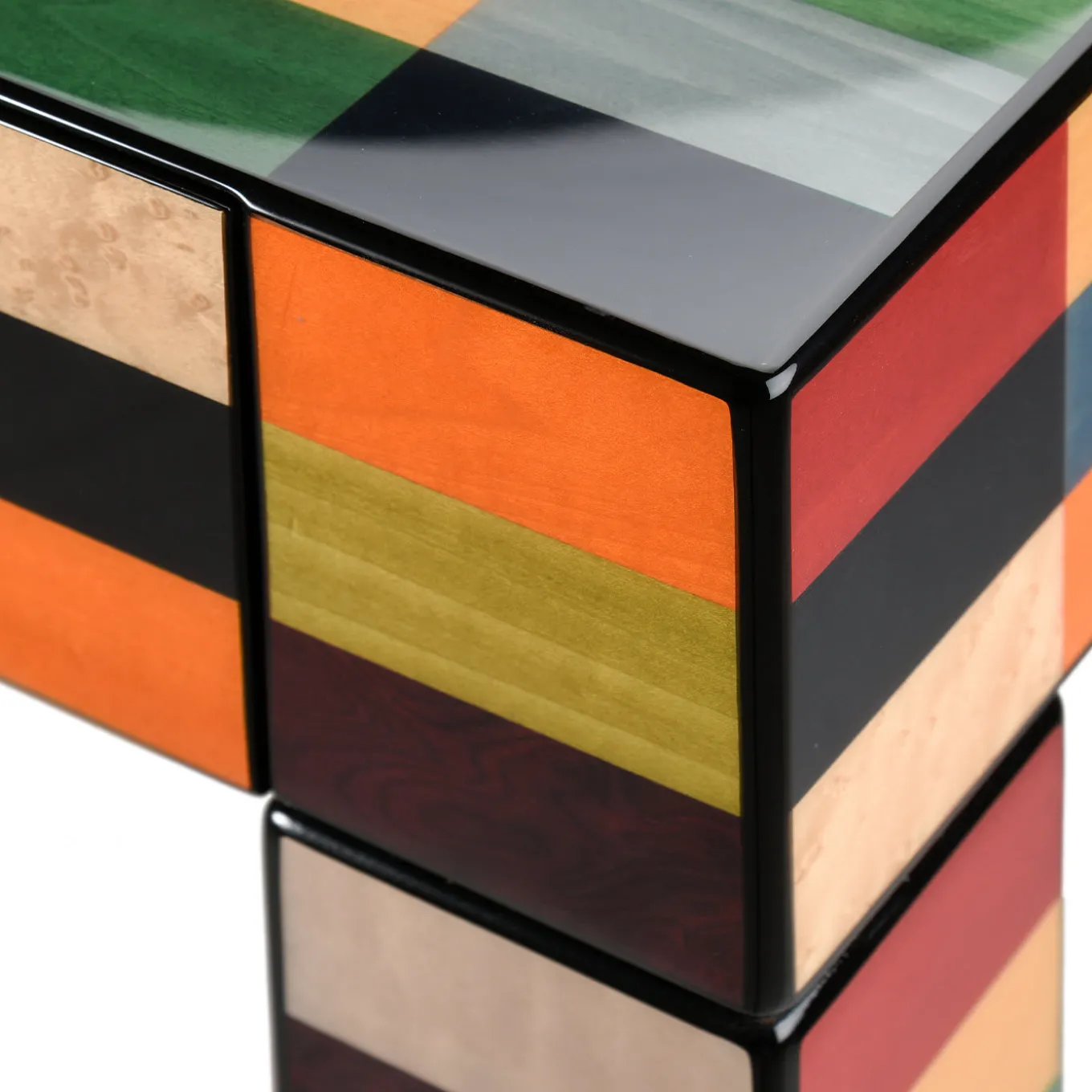 Unique Modern Colorful Wood Venezia Rialto Writing Desk With Drawers