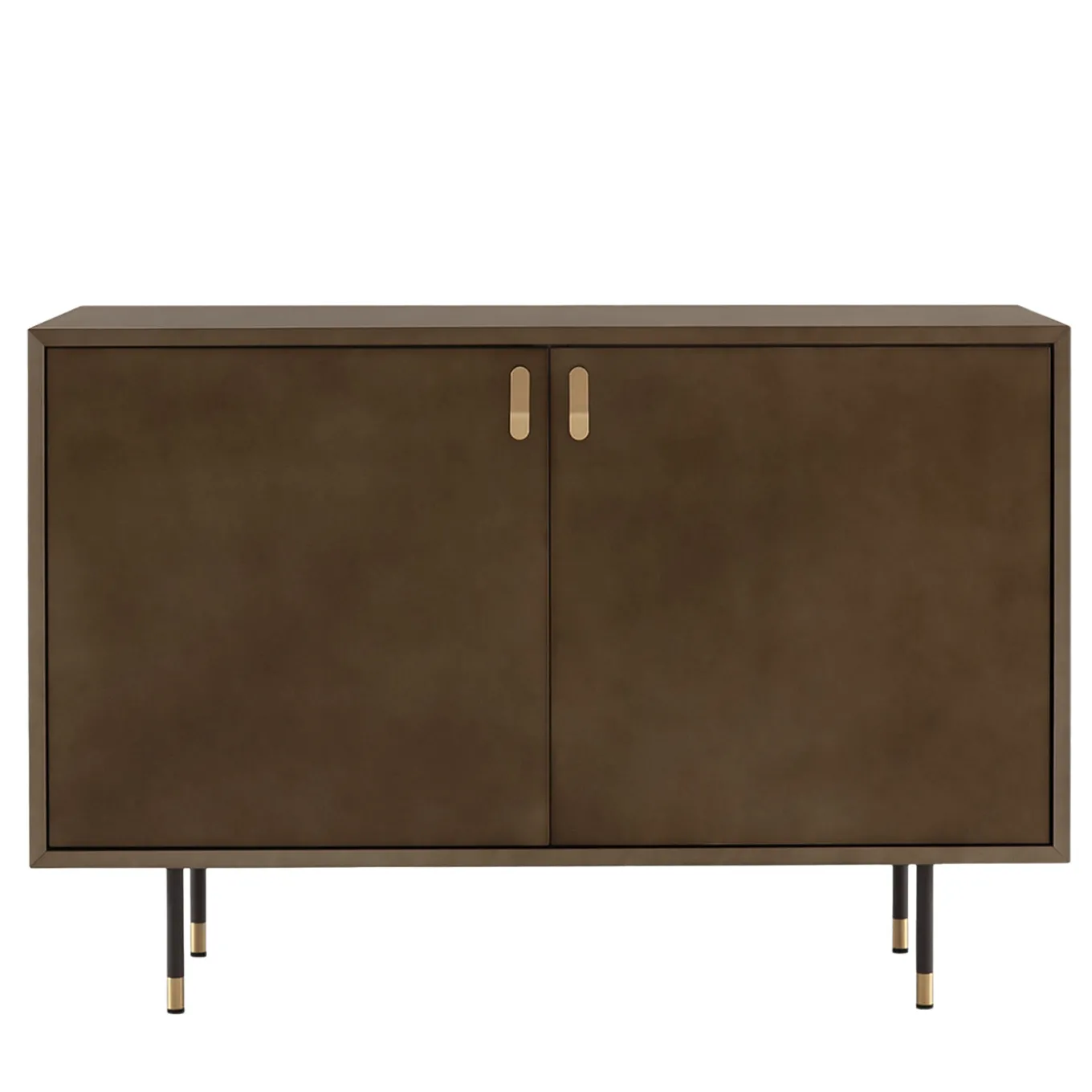 Universe 2-Door Bronze Bar Cabinet with Brass Details