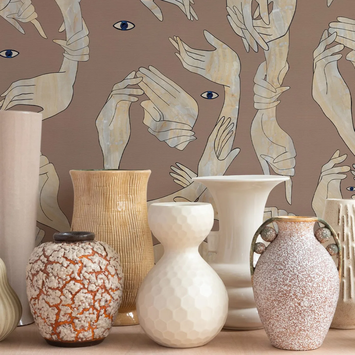 Uno, Nessuno Rosa Antico Cotone Wallpaper