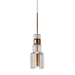 UNO+ Suspension Light with Transparent Glass in Bronze #3