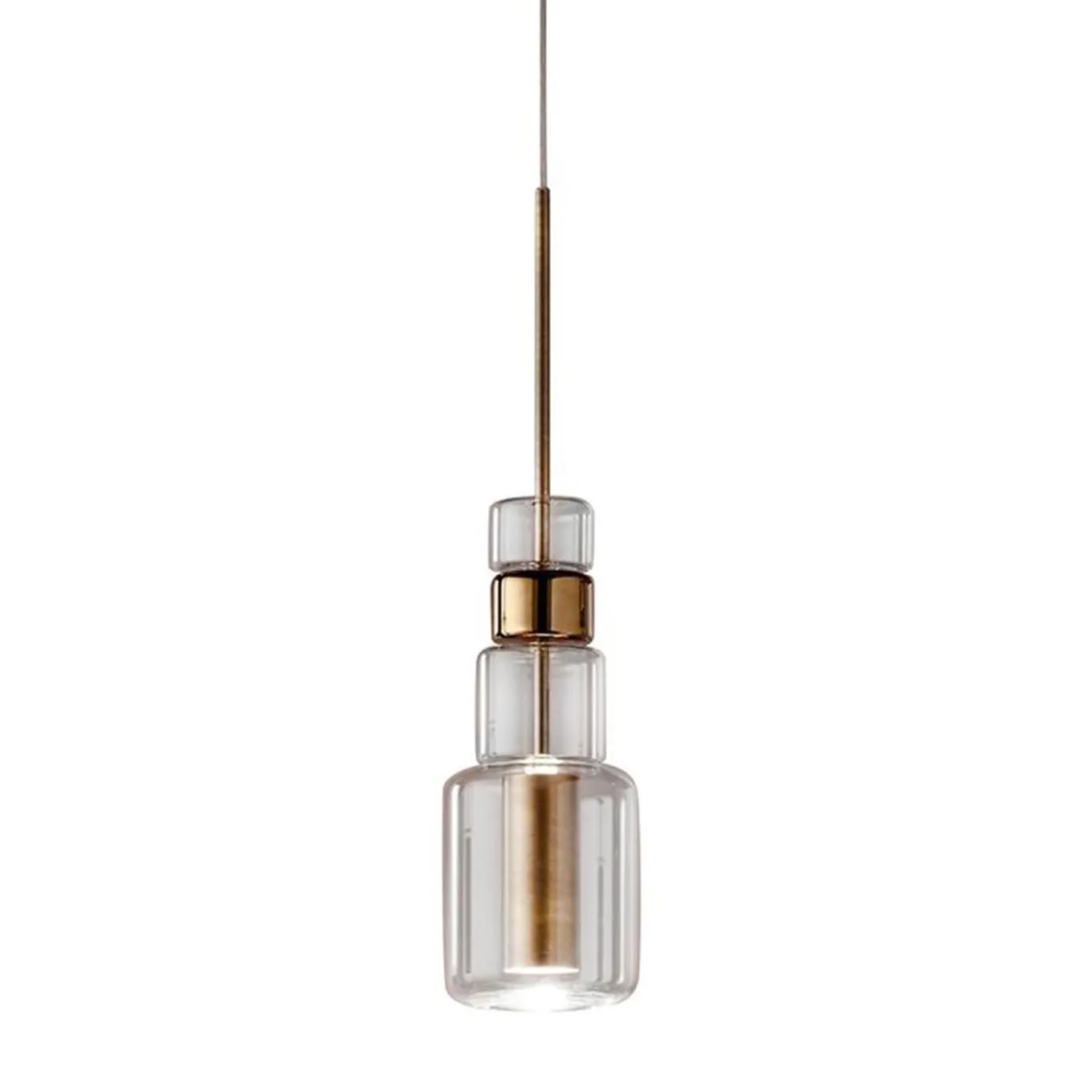 UNO+ Suspension Light with Transparent Glass in Bronze #3