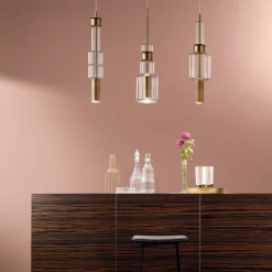 UNO+ Suspension Light with Transparent Glass in Bronze #3