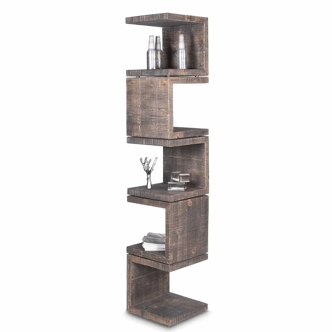Uno Totem Brown Bookcase by Fabrizio Contaldo
