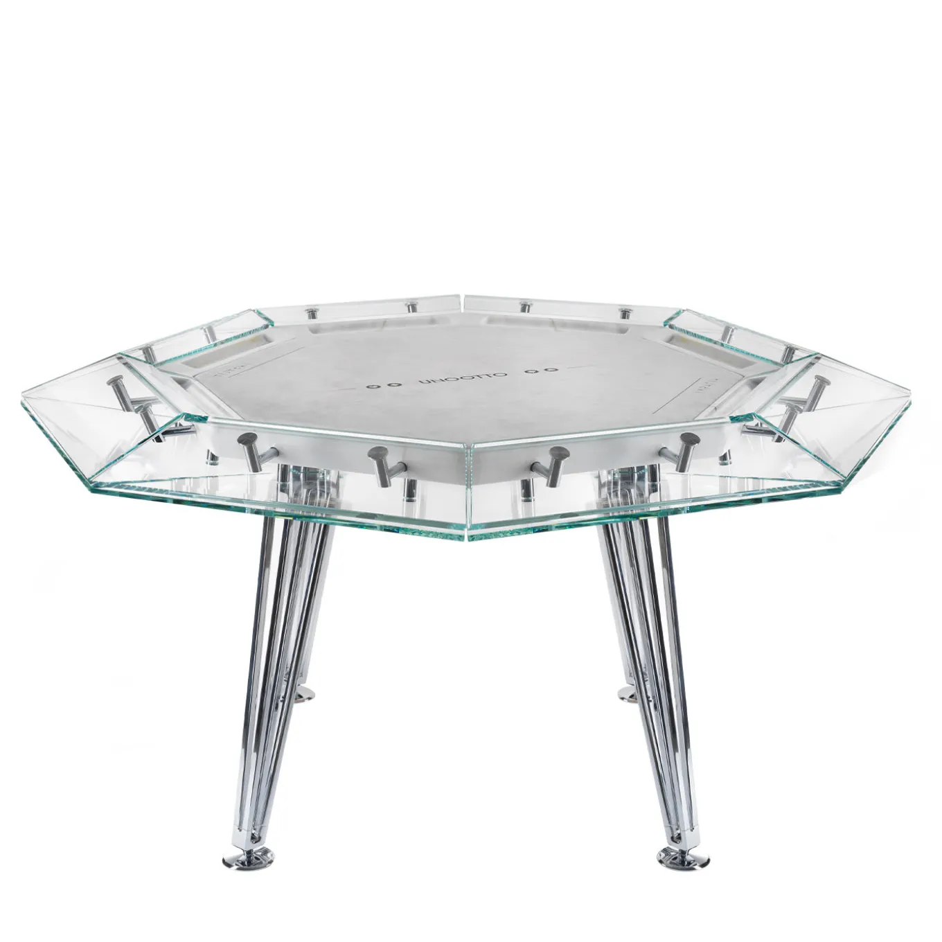 Unootto 8 Player Marble Edition White Poker Table