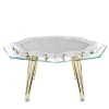 Unootto Gold and White Carrara Marble 8 Players Game Table