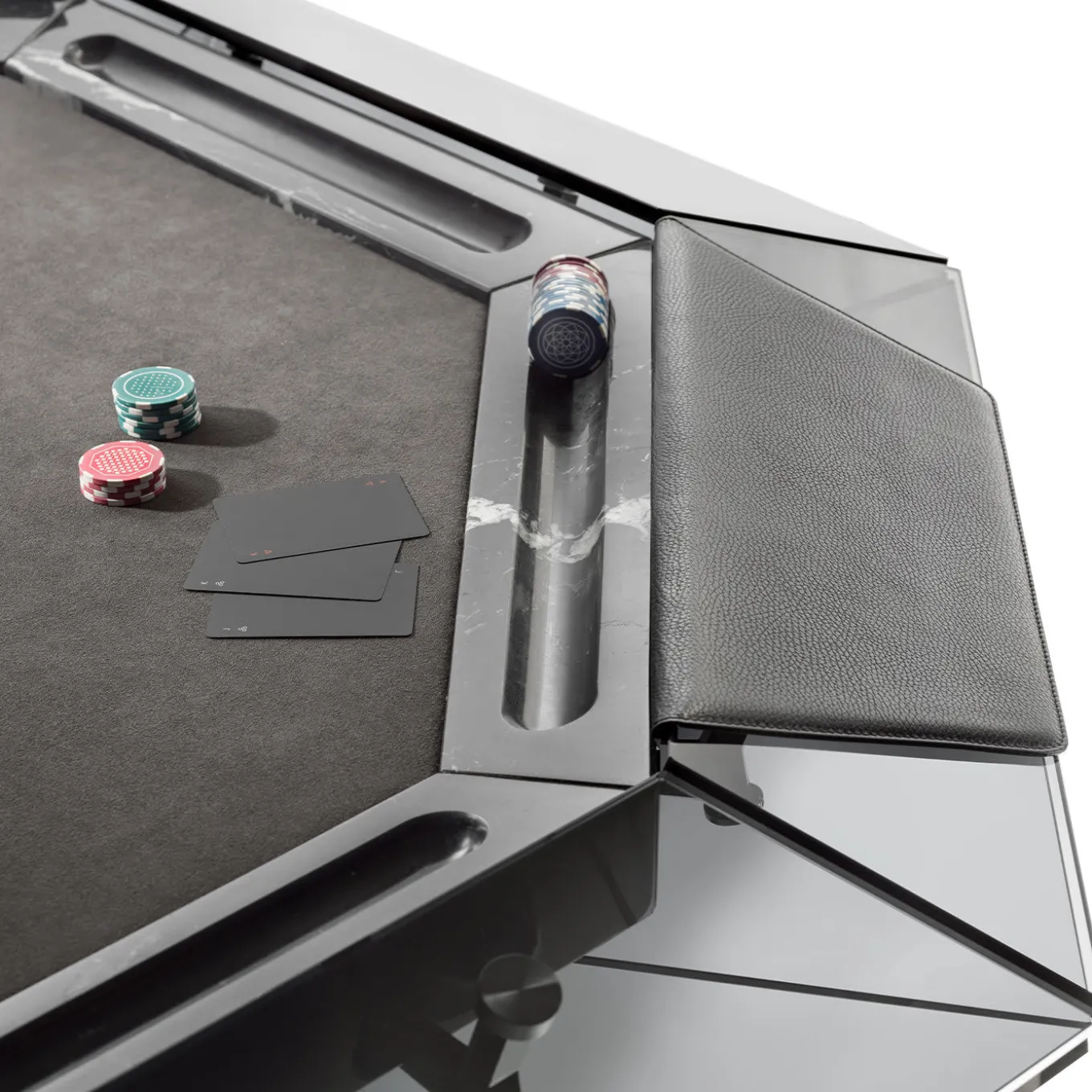 Unootto 8-Player Black Poker Table