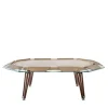 Unootto Travertine Marble and Wood Poker Table
