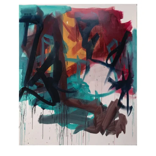 Untitled (Deep) Polychrome Mixed-Media Painting
