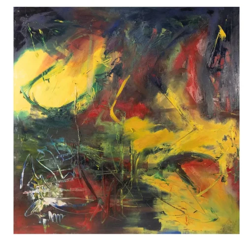 Untitled (Star) Polychrome Mixed-Media Painting