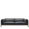 Urban Gray Walnut Sofa with Metal Details