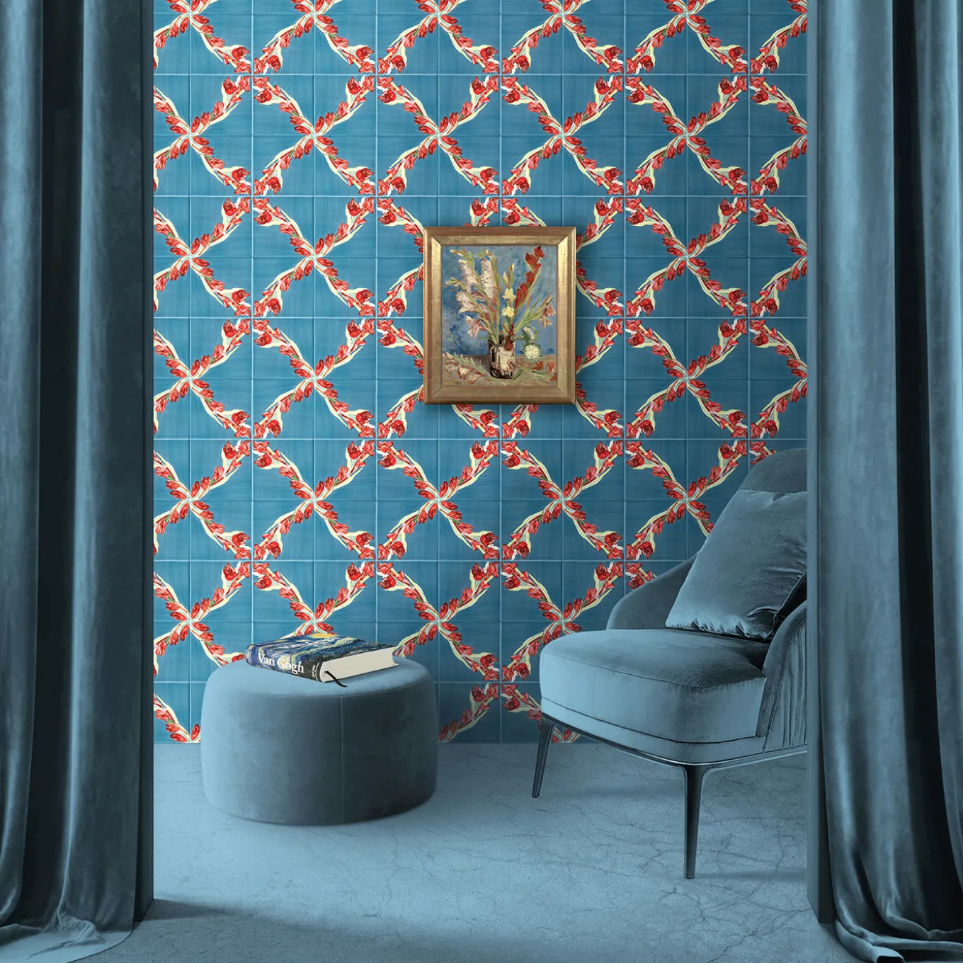 Van Gogh "Gladioli" Polychrome Tile