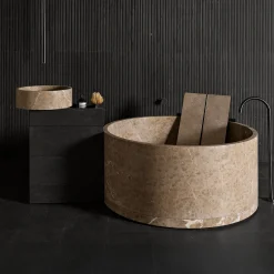 Vanity 60 Wood Cabinet and Passage Marble Wahsbasin