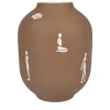 Vaso con Figure White and Beige Vase