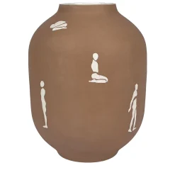 Vaso con Figure White and Beige Vase