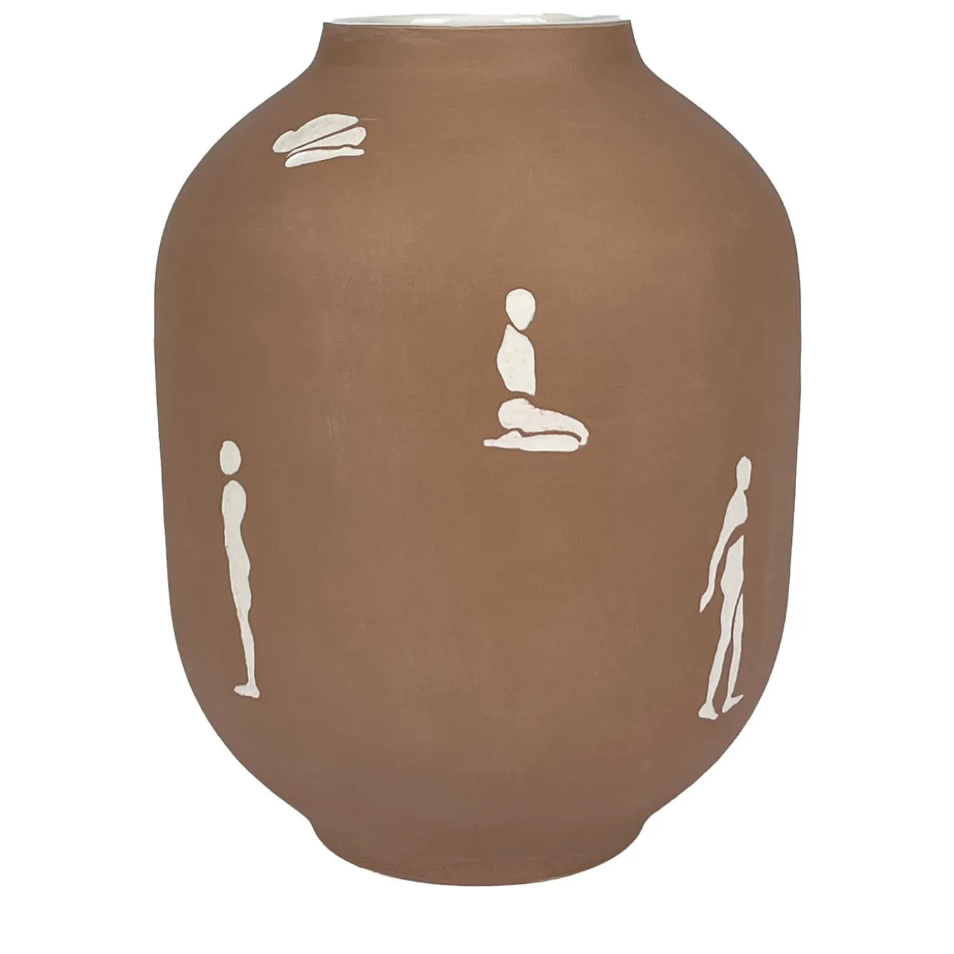 Vaso con Figure White and Beige Vase