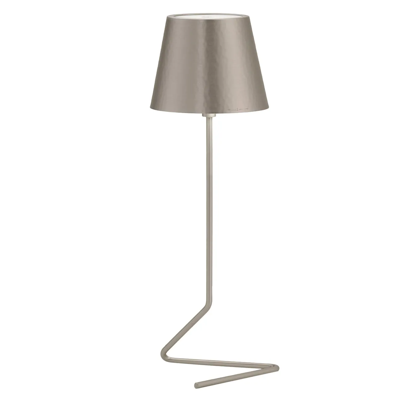 Vega Triangle Antiqued-Silver&Brass Wireless Table Lamp by Harari