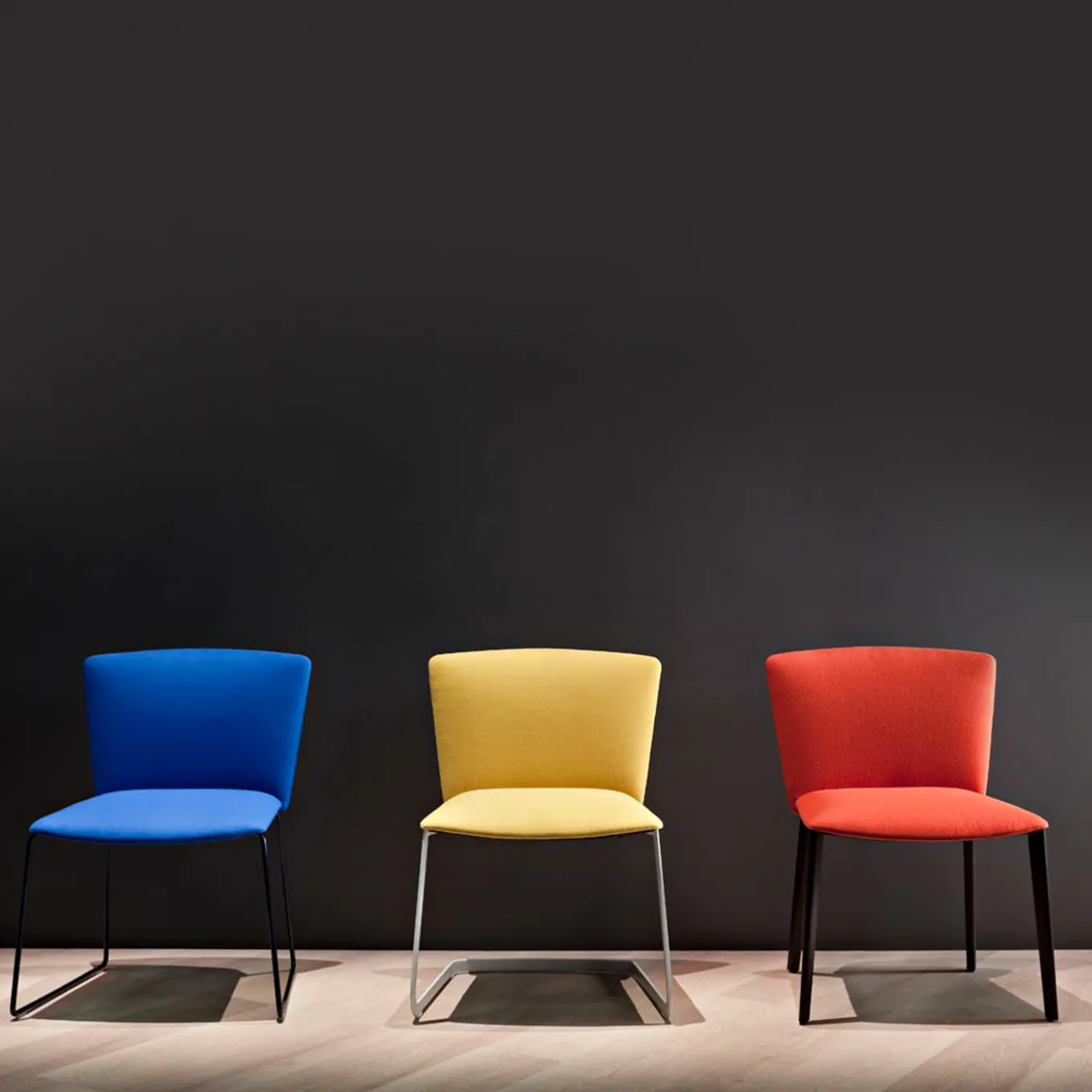 Vela Blue Sled Chair by Lievore Altherr Molina