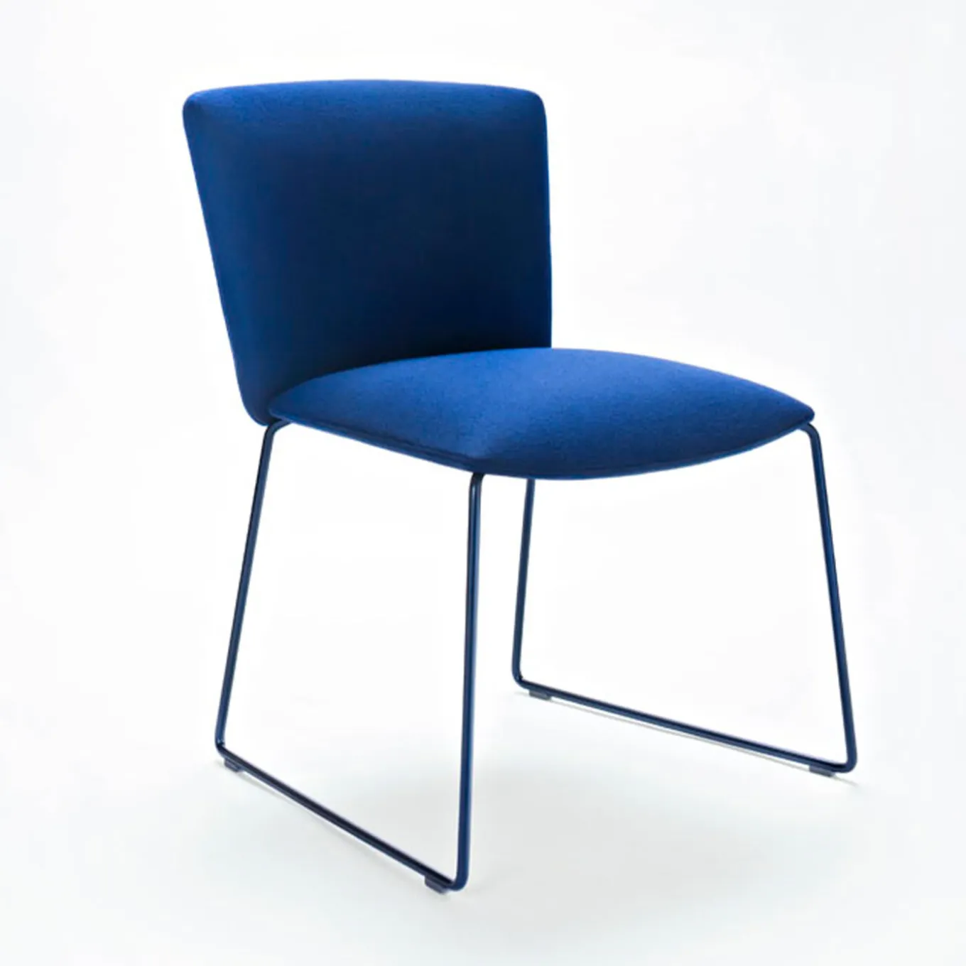 Vela Blue Sled Chair by Lievore Altherr Molina