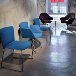 Vela Blue Sled Chair by Lievore Altherr Molina