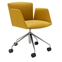 Vela Mustard Swivel Armchair by Lievore Altherr Molina