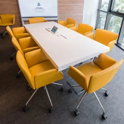 Vela Mustard Swivel Armchair by Lievore Altherr Molina