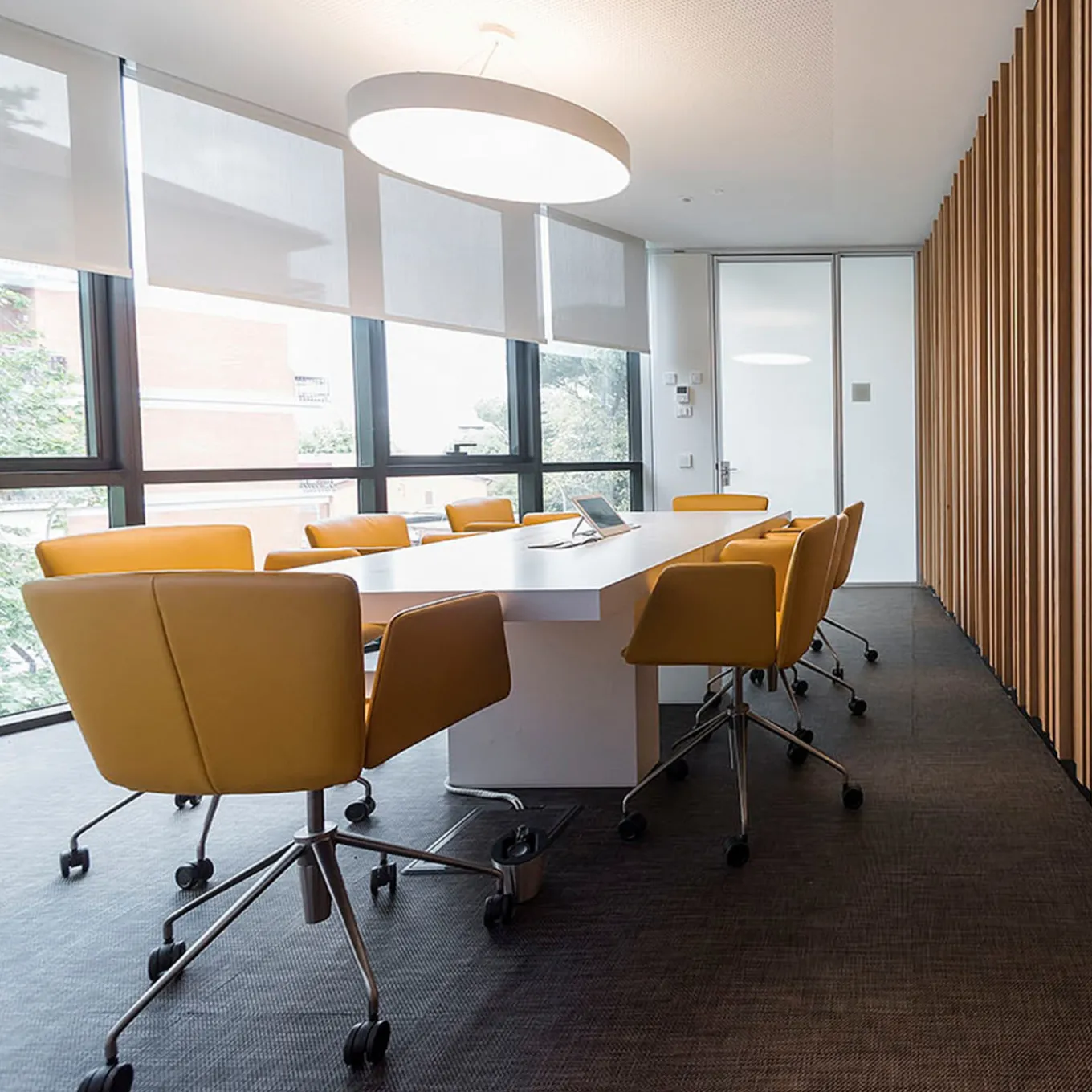 Vela Mustard Swivel Armchair by Lievore Altherr Molina