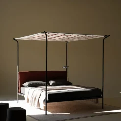 Velario Black Iron Canopy Double Bed by Giuseppe Arezzi