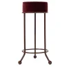 Velasca Iron & Red Velvet Bar Stool