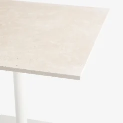 Velia square beige travertine stone outdoor bistro table