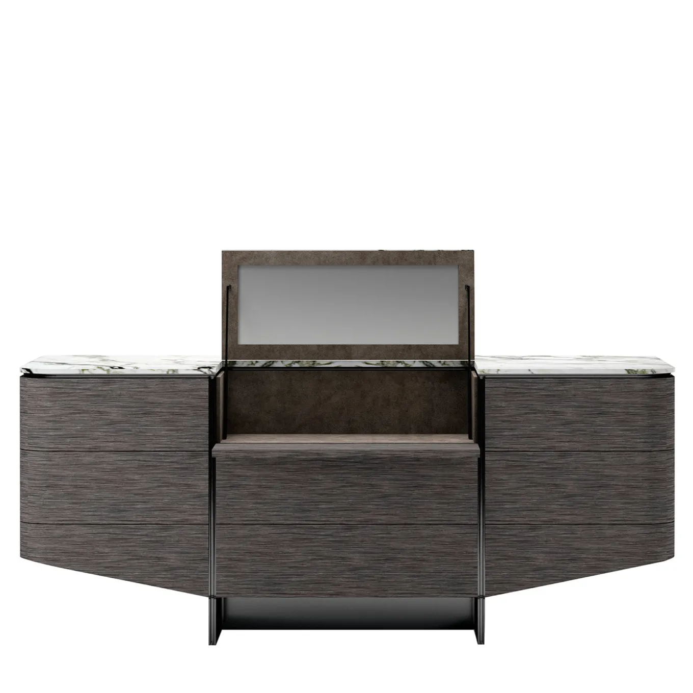 Venere Dark Grey Dresser with Marble Top