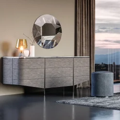 Venere Dark Grey Dresser with Marble Top