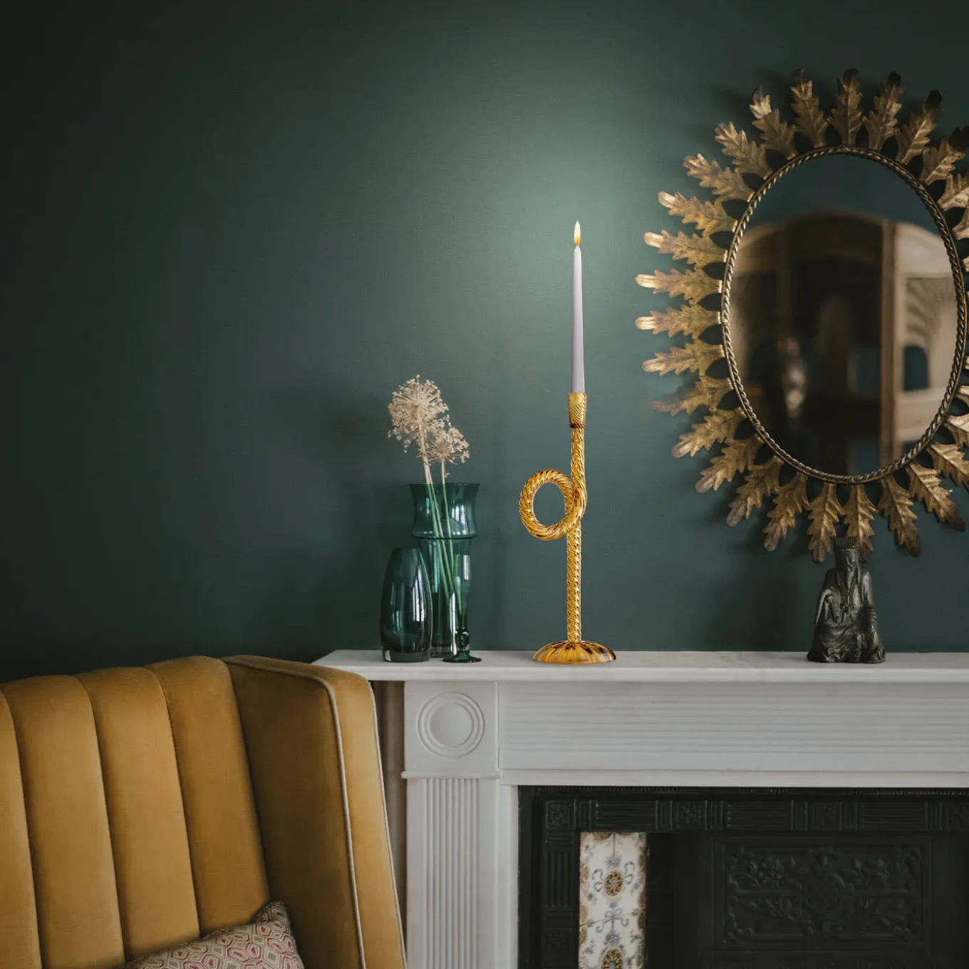 Venetian Amber Knot Candle Holder