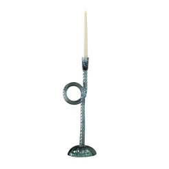 Venetian Light Blue Knot Murano Glass Candle Holder