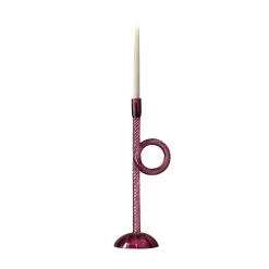 Venetian Pink Knot Murano Glass Candle Holder #2