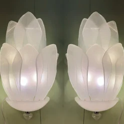 Venetian Sanded Glass Floreal Wall Sconces