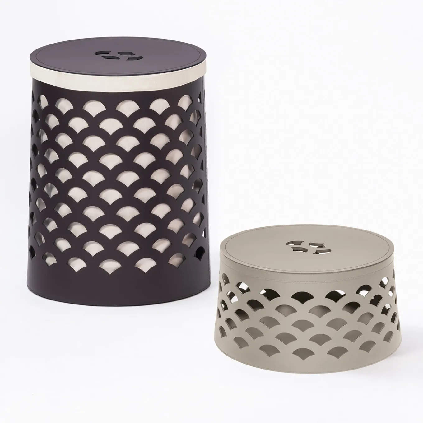 Venezia 10 Beige Round Basket With Lid