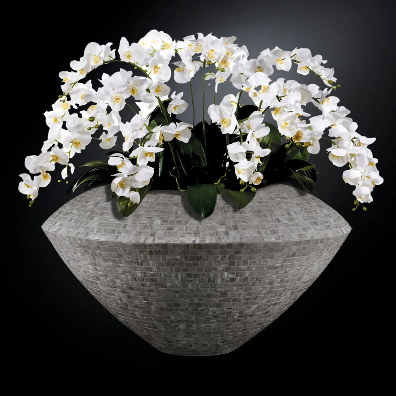 Venezia Gray Mosaic Floral Arrangement