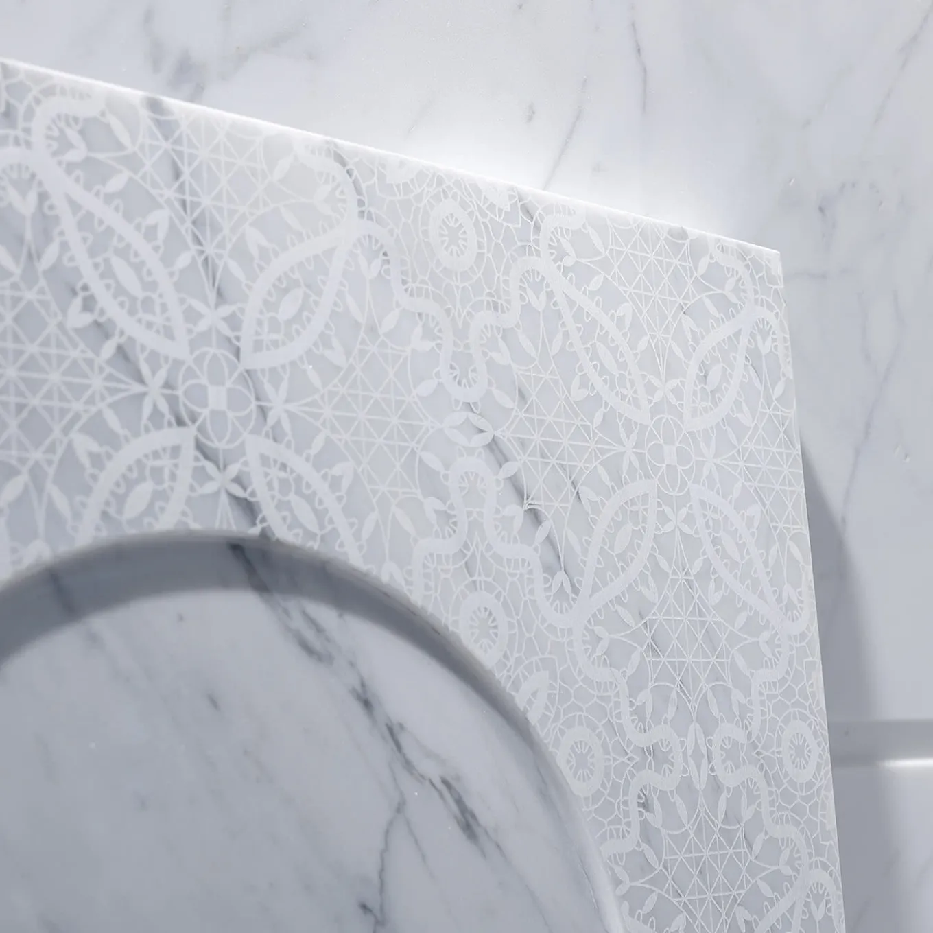 Venezia White Carrara Marble Q Plate