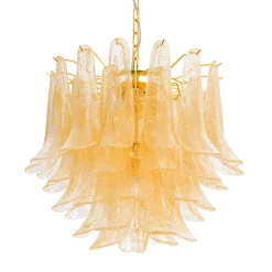 Veneziana 5 Tiers Chandelier With 41 Gold Pulegoso Elements