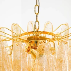 Veneziana 5 Tiers Chandelier With 41 Gold Pulegoso Elements